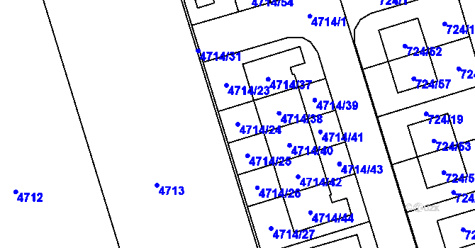 Parcela st. 4714/24 v KÚ Syrovice, Katastrální mapa