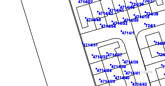 Parcela st. 4714/31 v KÚ Syrovice, Katastrální mapa