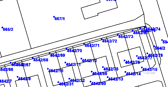 Parcela st. 4642/71 v KÚ Syrovice, Katastrální mapa