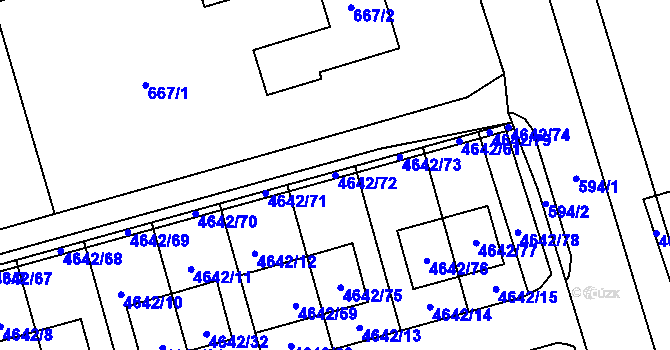 Parcela st. 4642/72 v KÚ Syrovice, Katastrální mapa