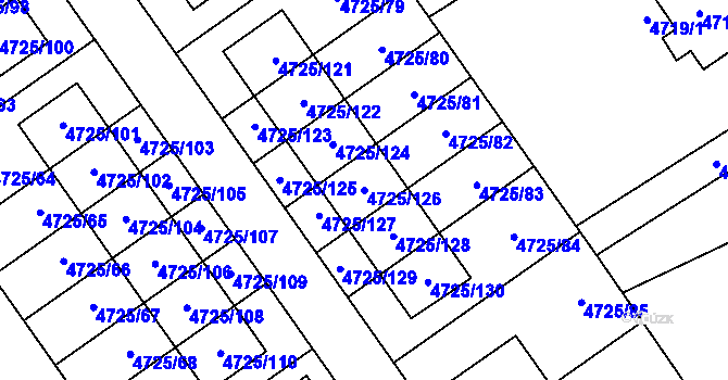 Parcela st. 4725/126 v KÚ Syrovice, Katastrální mapa