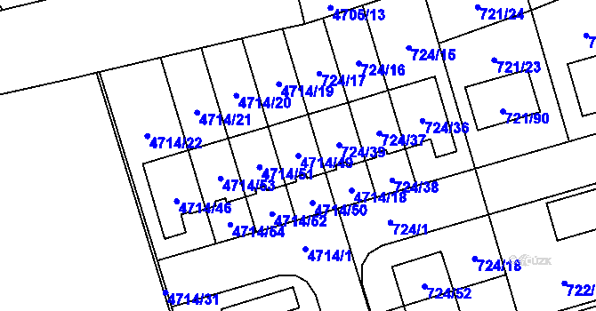 Parcela st. 4714/49 v KÚ Syrovice, Katastrální mapa