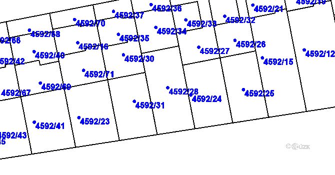 Parcela st. 4592/28 v KÚ Syrovice, Katastrální mapa