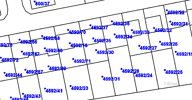 Parcela st. 4592/30 v KÚ Syrovice, Katastrální mapa