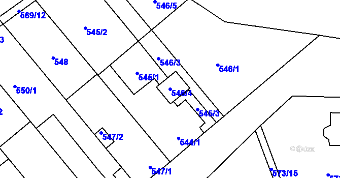 Parcela st. 546/4 v KÚ Syrovice, Katastrální mapa