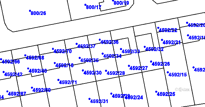 Parcela st. 4592/34 v KÚ Syrovice, Katastrální mapa