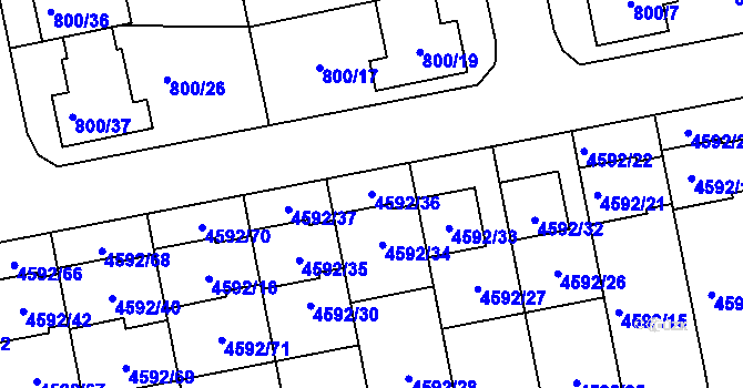 Parcela st. 4592/36 v KÚ Syrovice, Katastrální mapa