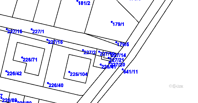Parcela st. 227/19 v KÚ Syrovice, Katastrální mapa