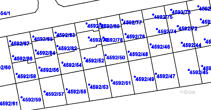 Parcela st. 4592/50 v KÚ Syrovice, Katastrální mapa