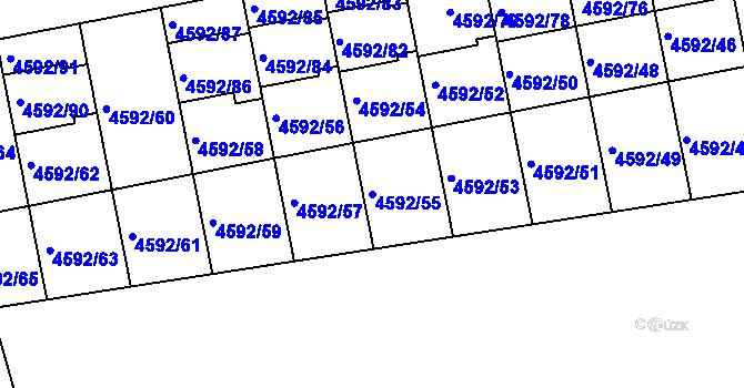 Parcela st. 4592/55 v KÚ Syrovice, Katastrální mapa