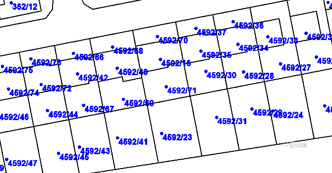 Parcela st. 4592/71 v KÚ Syrovice, Katastrální mapa