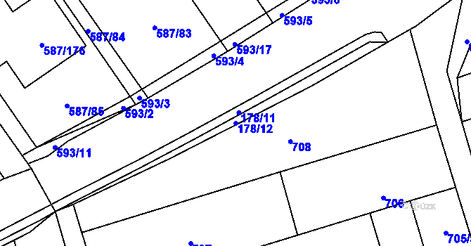 Parcela st. 178/12 v KÚ Syrovice, Katastrální mapa