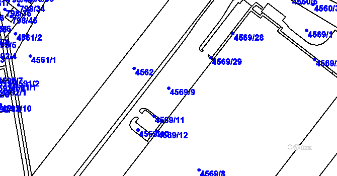 Parcela st. 4569/9 v KÚ Syrovice, Katastrální mapa