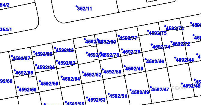 Parcela st. 4592/78 v KÚ Syrovice, Katastrální mapa