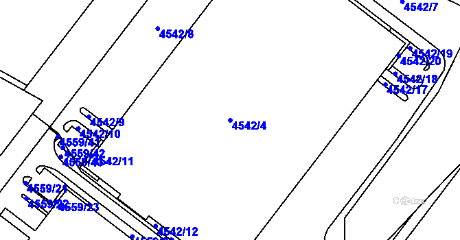 Parcela st. 4542/4 v KÚ Syrovice, Katastrální mapa