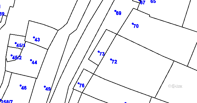 Parcela st. 73 v KÚ Syrovín, Katastrální mapa