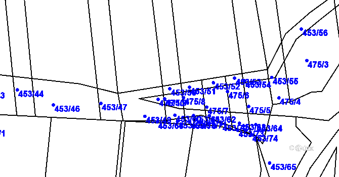Parcela st. 453/50 v KÚ Syrovín, Katastrální mapa