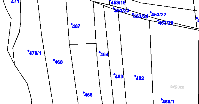 Parcela st. 464 v KÚ Syrovín, Katastrální mapa