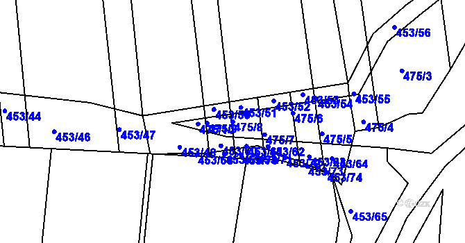 Parcela st. 475/8 v KÚ Syrovín, Katastrální mapa