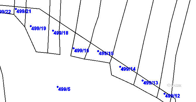 Parcela st. 499/15 v KÚ Syrovín, Katastrální mapa