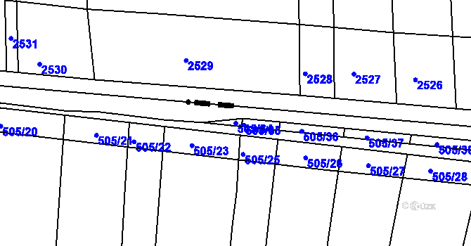 Parcela st. 505/34 v KÚ Syrovín, Katastrální mapa