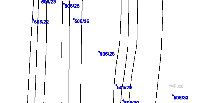 Parcela st. 506/28 v KÚ Syrovín, Katastrální mapa