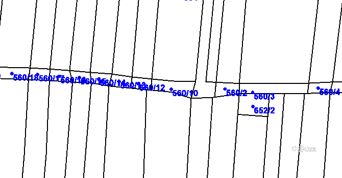 Parcela st. 560/10 v KÚ Syrovín, Katastrální mapa
