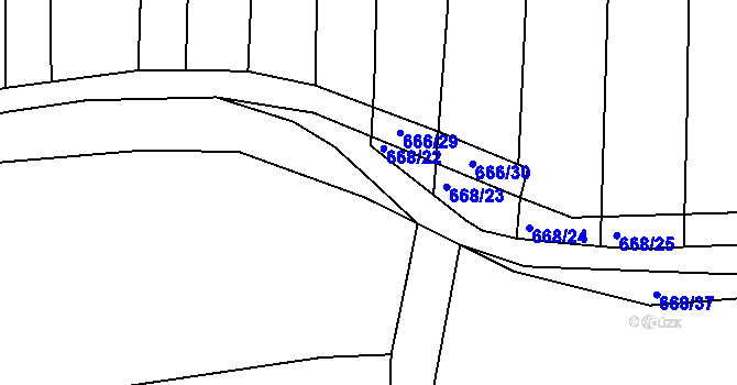 Parcela st. 668/21 v KÚ Syrovín, Katastrální mapa