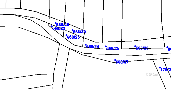 Parcela st. 668/24 v KÚ Syrovín, Katastrální mapa