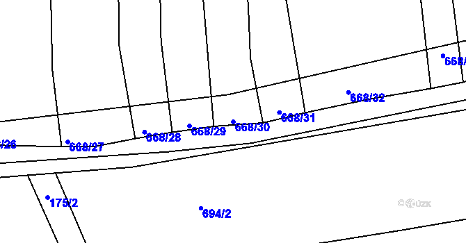 Parcela st. 668/30 v KÚ Syrovín, Katastrální mapa