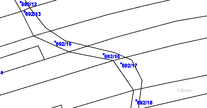 Parcela st. 692/16 v KÚ Syrovín, Katastrální mapa
