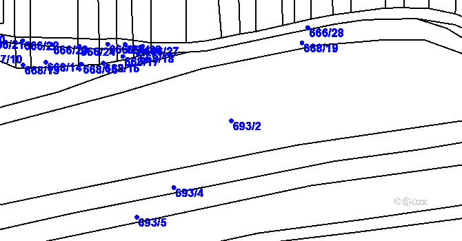 Parcela st. 693/2 v KÚ Syrovín, Katastrální mapa