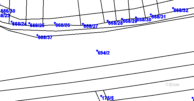 Parcela st. 694/2 v KÚ Syrovín, Katastrální mapa