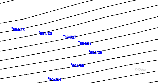 Parcela st. 694/28 v KÚ Syrovín, Katastrální mapa