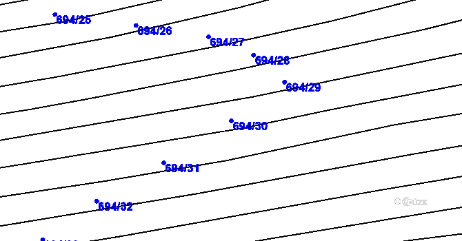 Parcela st. 694/30 v KÚ Syrovín, Katastrální mapa