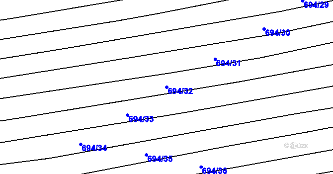 Parcela st. 694/32 v KÚ Syrovín, Katastrální mapa