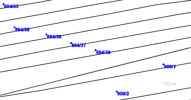 Parcela st. 694/38 v KÚ Syrovín, Katastrální mapa