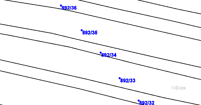 Parcela st. 892/34 v KÚ Syrovín, Katastrální mapa
