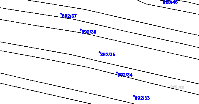 Parcela st. 892/35 v KÚ Syrovín, Katastrální mapa