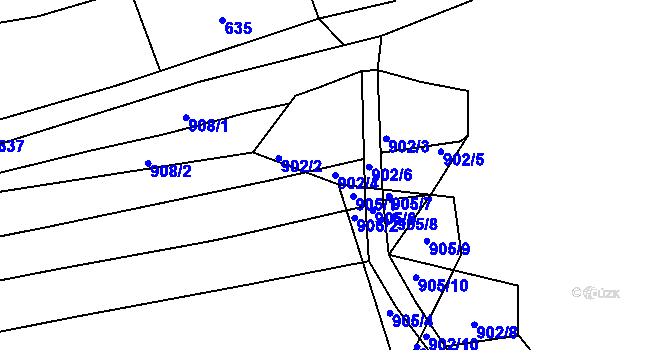Parcela st. 902/4 v KÚ Syrovín, Katastrální mapa