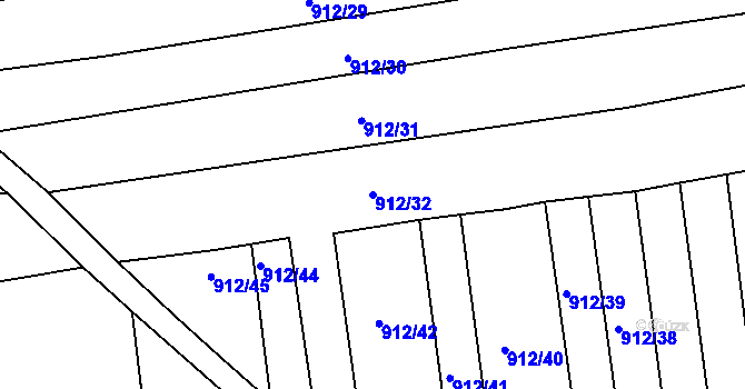 Parcela st. 912/32 v KÚ Syrovín, Katastrální mapa