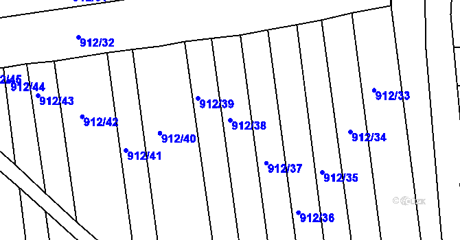 Parcela st. 912/38 v KÚ Syrovín, Katastrální mapa