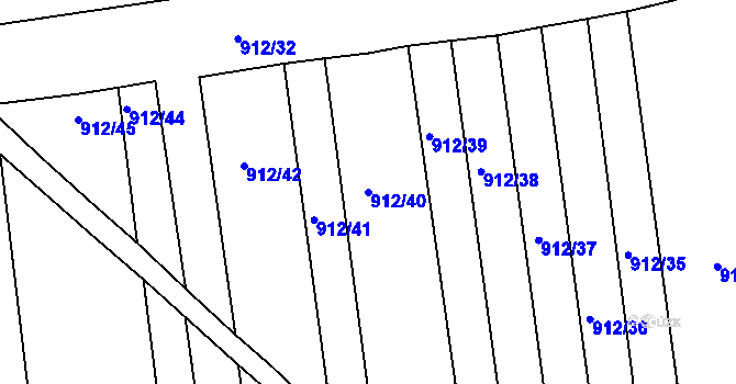 Parcela st. 912/40 v KÚ Syrovín, Katastrální mapa