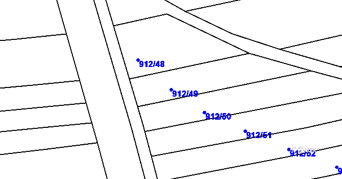 Parcela st. 912/49 v KÚ Syrovín, Katastrální mapa