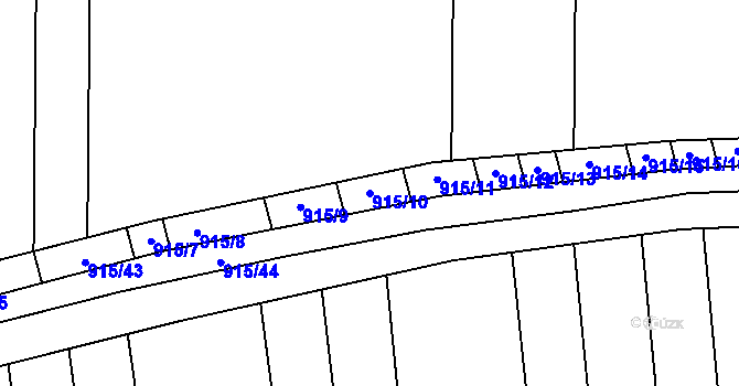 Parcela st. 915/10 v KÚ Syrovín, Katastrální mapa