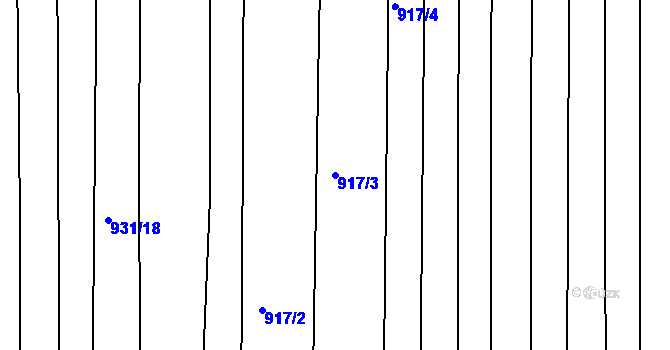 Parcela st. 917/3 v KÚ Syrovín, Katastrální mapa