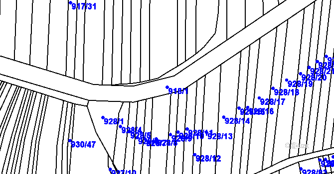 Parcela st. 918/1 v KÚ Syrovín, Katastrální mapa
