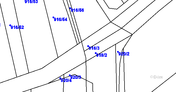 Parcela st. 918/3 v KÚ Syrovín, Katastrální mapa