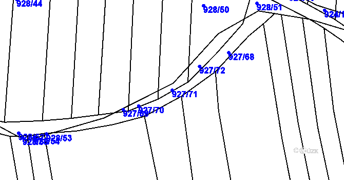 Parcela st. 927/71 v KÚ Syrovín, Katastrální mapa