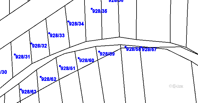 Parcela st. 928/59 v KÚ Syrovín, Katastrální mapa